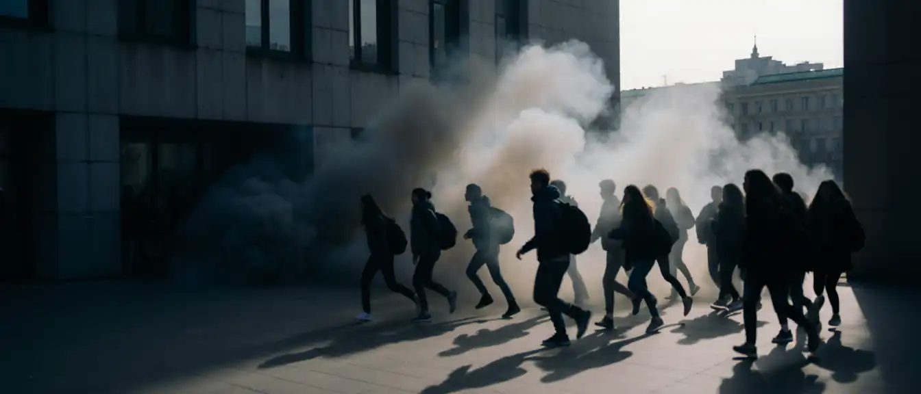 Из-за появления дыма в Московском политехническом университете пришлось экстренно выводить людей