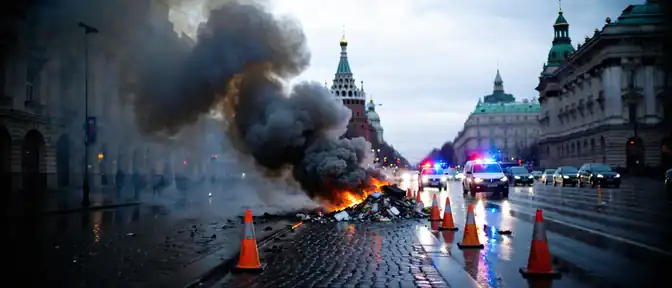 Из-за пожара на Большой Никитской улице в центре Москвы ограничили движение транспорта