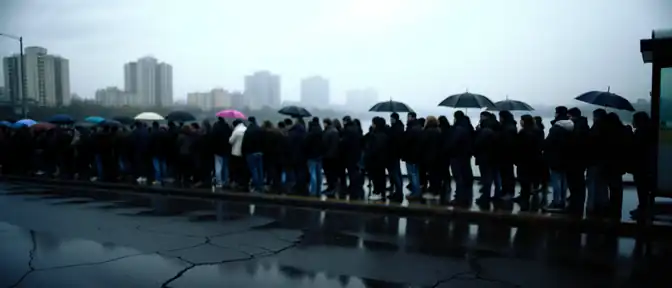 Масштабные скопления людей на остановках Киева вызваны сбоями в работе общественного транспорта