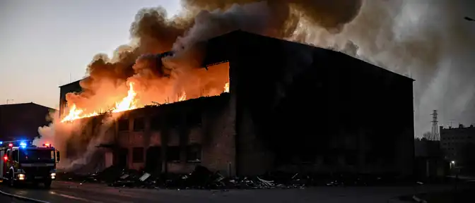Пожар на складе в Святошинском районе столицы