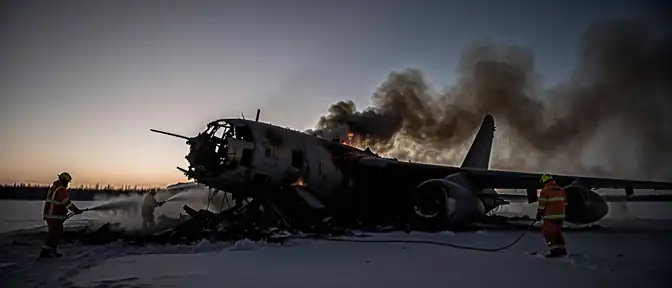 Сотрудники ГУ МЧС ликвидировали возгорание в Амурской области, возникшее после падения Ту-95