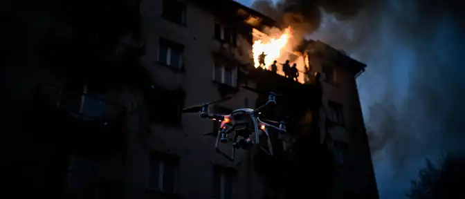 В подмосковных Котельниках беспилотный летательный аппарат вызвал возгорание в жилом здании