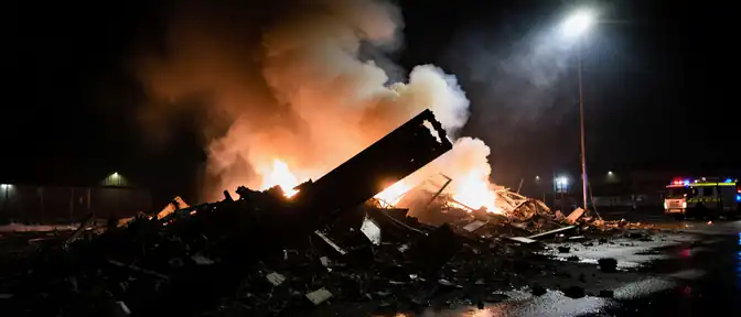 Возникновение пожара в Полтаве стало следствием взрыва в результате прилета