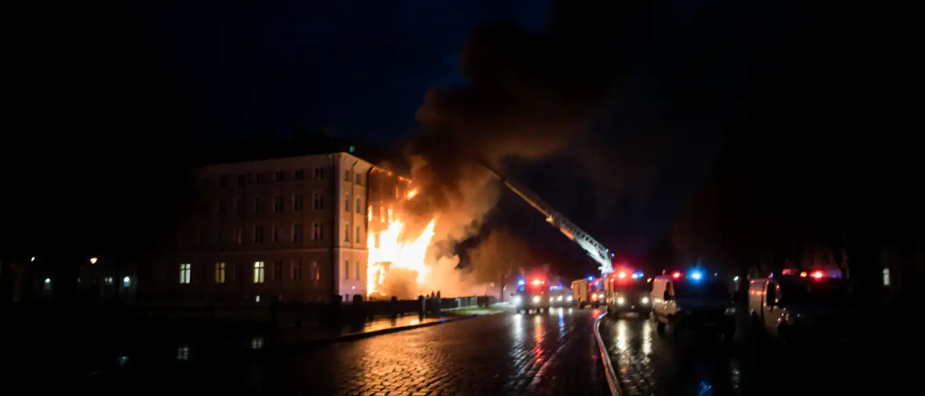 В Санкт-Петербурге ликвидировали возгорание в здании на Васильевском острове рядом с факультетом журналистики СПбГУ